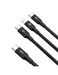 BASEUS Câble 3-en-1 Type C vers Micro USB / Lightning / Type C 20W CAMLT-SC01 1.5 m noir 2