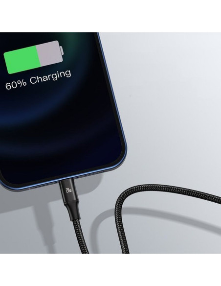 BASEUS Câble 3-en-1 Type C vers Micro USB / Lightning / Type C 20W CAMLT-SC01 1.5 m noir