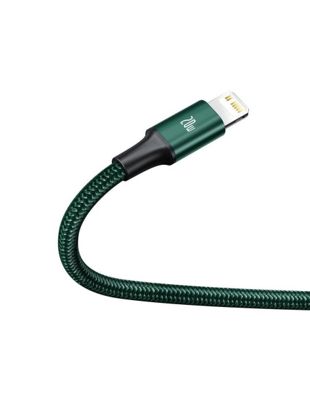 BASEUS Câble 3-en-1 Type C vers Micro USB / Lightning / Type C PD 20W CAMLT-SC06 1.5 m vert
