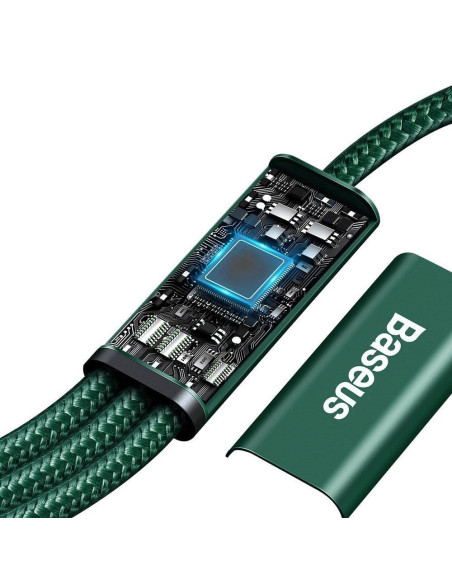 BASEUS Câble 3-en-1 Type C vers Micro USB / Lightning / Type C PD 20W CAMLT-SC06 1.5 m vert