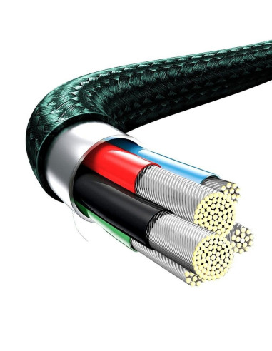 BASEUS Câble 3-en-1 Type C vers Micro USB / Lightning / Type C PD 20W CAMLT-SC06 1.5 m vert