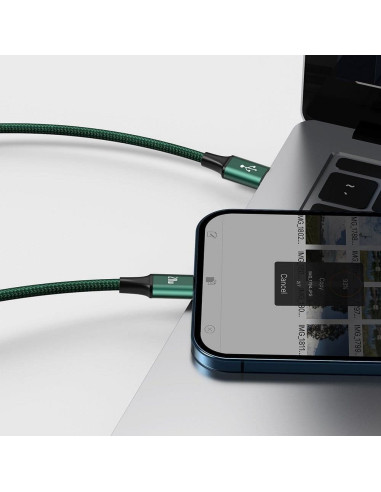 BASEUS Câble 3-en-1 Type C vers Micro USB / Lightning / Type C PD 20W CAMLT-SC06 1.5 m vert