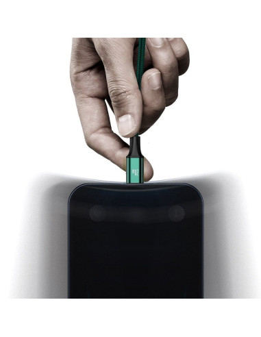 BASEUS Câble 3-en-1 Type C vers Micro USB / Lightning / Type C PD 20W CAMLT-SC06 1.5 m vert