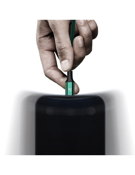 BASEUS Câble 3-en-1 Type C vers Micro USB / Lightning / Type C PD 20W CAMLT-SC06 1.5 m vert