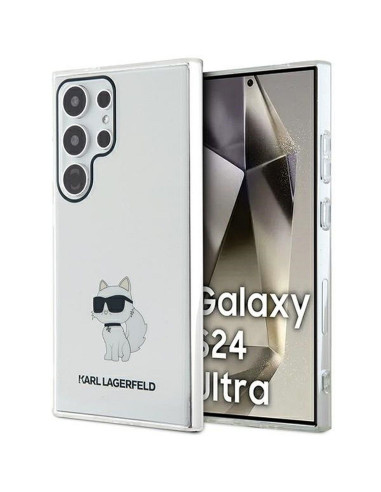 Véritable KARL LAGERFELD Case KLHCS24LHNCHTCT pour SAMSUNG S24 Ultra (IML NFT CHOUPETTE) transparent