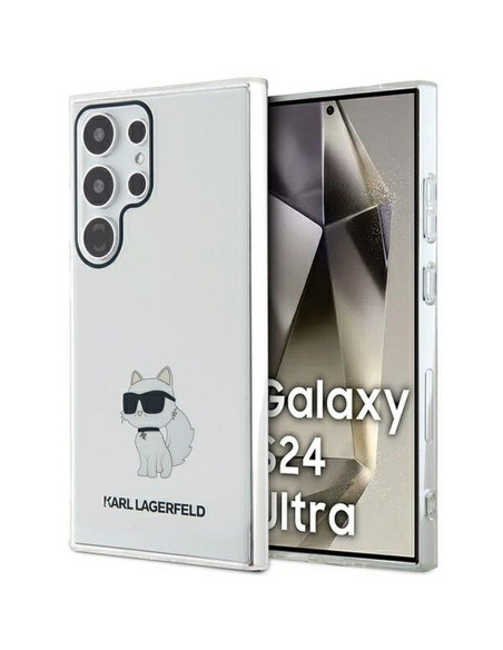 Véritable KARL LAGERFELD Case KLHCS24LHNCHTCT pour SAMSUNG S24 Ultra (IML NFT CHOUPETTE) transparent