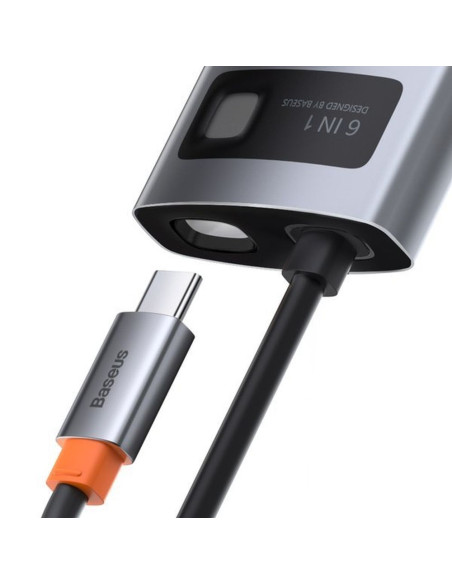 Adaptateur BASEUS HUB 6in1 Type C CAHUB-CW0G gris