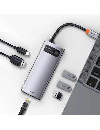 Adaptateur BASEUS HUB 6in1 Type C CAHUB-CW0G gris