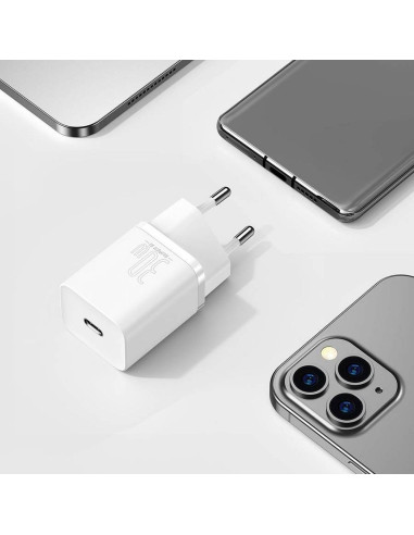 Chargeur secteur BASEUS Type C PD QC3.0 3A 30W CCSUP-J02/CCCJG30CE blanc