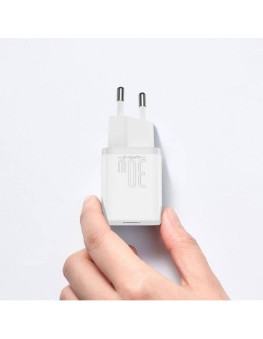 Chargeur secteur BASEUS Type C PD QC3.0 3A 30W CCSUP-J02/CCCJG30CE blanc