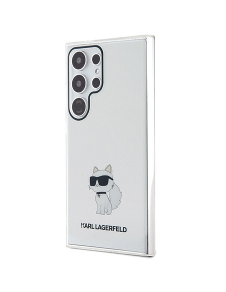 Véritable KARL LAGERFELD Case KLHCS24LHNCHTCT pour SAMSUNG S24 Ultra (IML NFT CHOUPETTE) transparent