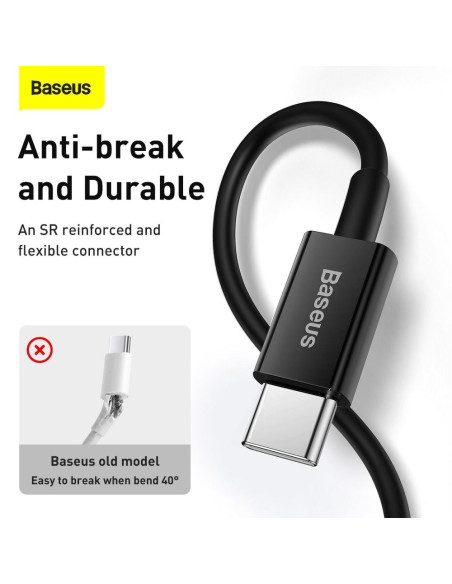 BASEUS cable Type C pour Apple Lightning 8-pin PD20W Superior Series Fast Charging CATLYS-A01 1 m noir