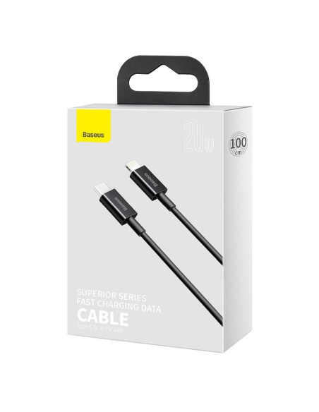 BASEUS cable Type C pour Apple Lightning 8-pin PD20W Superior Series Fast Charging CATLYS-A01 1 m noir