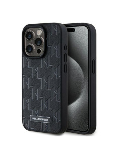 KARL LAGERFELD case for IPHONE 15 Pro Max compatible with MagSafe KLHMP15XPKHPORPK (PU Hot Stamp KL) black