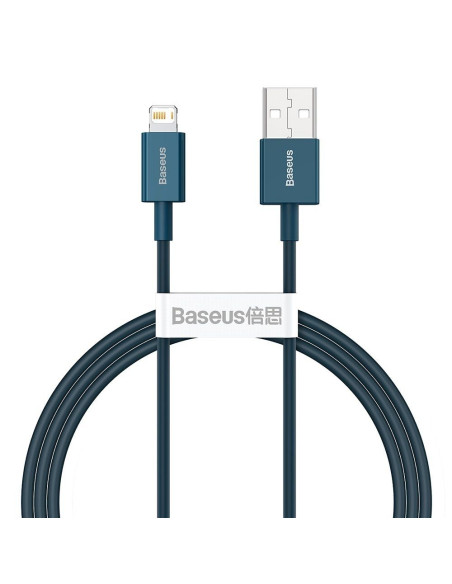 BASEUS Câble bleu 1m USB A vers Lightning 2.4A supérieur CALYS-A03