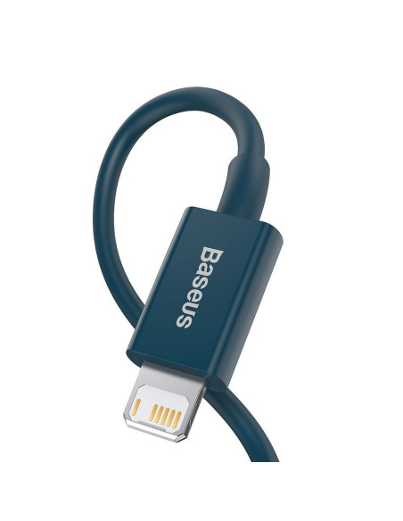 BASEUS Câble bleu 1m USB A vers Lightning 2.4A supérieur CALYS-A03