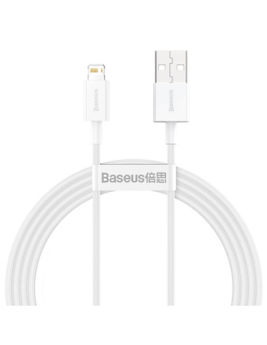 BASEUS cable USB pour Apple Lightning 8-pin 2,4A Superior Series Fast Charging CALYS-B02 1,5m blanc