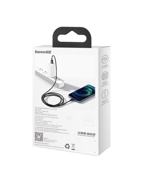 BASEUS cable USB pour Apple Lightning 8-pin 2,4A Superior Series Fast Charging CALYS-C01 2m noir