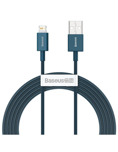BASEUS Câble USB A vers Lightning 2.4A supérieur CALYS-C03 2m bleu