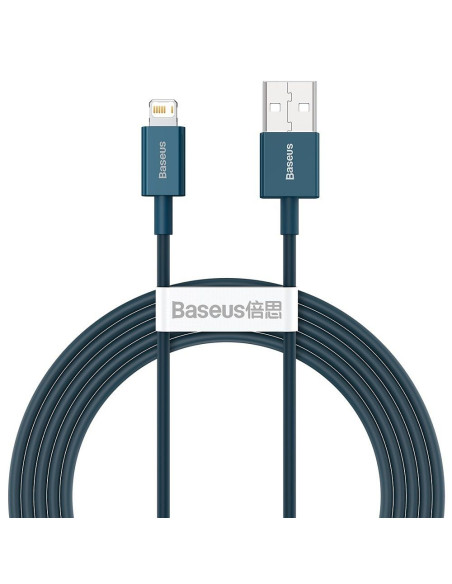 BASEUS Câble USB A vers Lightning 2.4A supérieur CALYS-C03 2m bleu