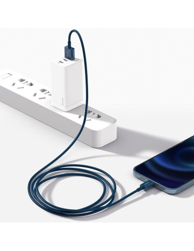 BASEUS Câble USB A vers Lightning 2.4A supérieur CALYS-C03 2m bleu