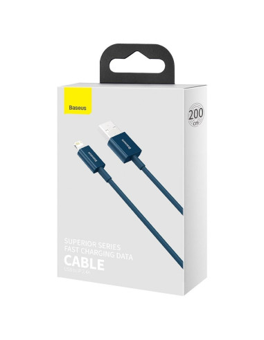 BASEUS Câble USB A vers Lightning 2.4A supérieur CALYS-C03 2m bleu