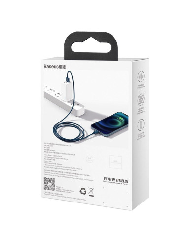 BASEUS Câble USB A vers Lightning 2.4A supérieur CALYS-C03 2m bleu