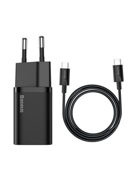 Chargeur secteur BASEUS Type C + câble Type C vers Type C PD QC3.0 3A 25W TZCCSUP-L01 noir