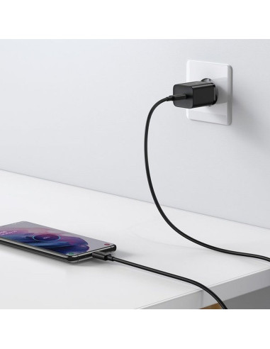 Chargeur secteur BASEUS Type C + câble Type C vers Type C PD QC3.0 3A 25W TZCCSUP-L01 noir