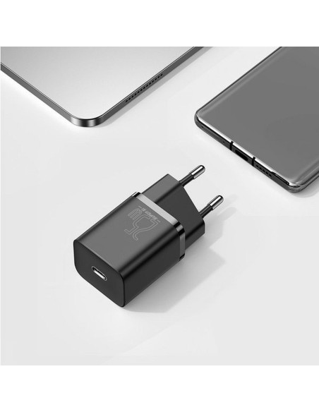 Chargeur secteur BASEUS Type C + câble Type C vers Type C PD QC3.0 3A 25W TZCCSUP-L01 noir
