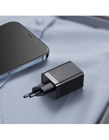 BASEUS USB A + Type C PD QC3.0 Chargeur secteur 30W CCSUPP-E01/CCCJG30UE noir