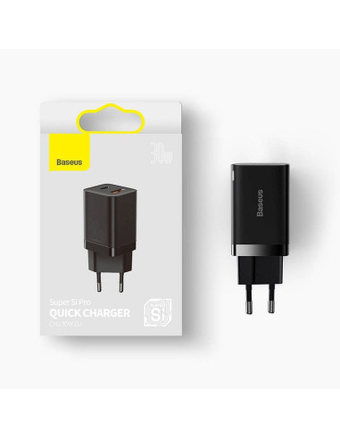 BASEUS USB A + Type C PD QC3.0 Chargeur secteur 30W CCSUPP-E01/CCCJG30UE noir