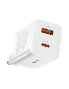 BASEUS USB A + Type C PD QC3.0 Chargeur secteur 30W CCSUPP-E02/CCCJG30UE blanc