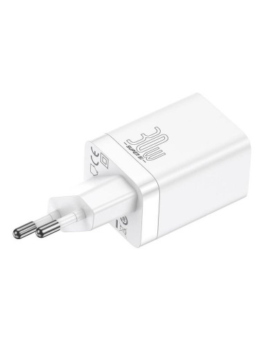 BASEUS USB A + Type C PD QC3.0 Chargeur secteur 30W CCSUPP-E02/CCCJG30UE blanc