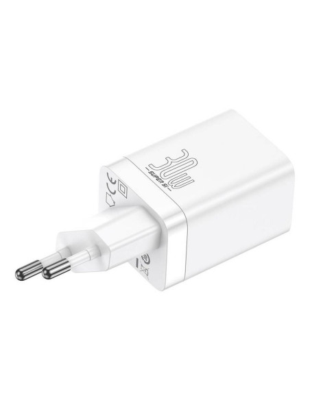 BASEUS USB A + Type C PD QC3.0 Chargeur secteur 30W CCSUPP-E02/CCCJG30UE blanc
