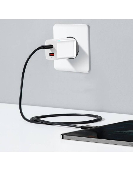 BASEUS USB A + Type C PD QC3.0 Chargeur secteur 30W CCSUPP-E02/CCCJG30UE blanc