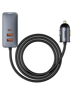 Chargeur de voiture BASEUS 2 x USB A +2 x Type C avec câble PD3.0 QC4.0 3A 120W CCBT-A0G 1,5 m gris