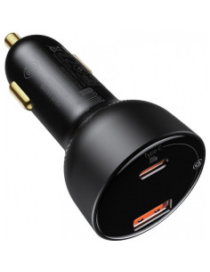 BASEUS Chargeur de voiture USB A + Type C avec écran PD3.0 QC4.0 5A 100W CCZX-01 noir 2