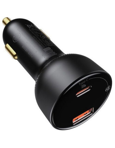 BASEUS chargeur de voiture USB A + Type C avec écran + câble Type C vers Type C PD3.0 QC4.0 5A 100W TZCCZX-01 noir