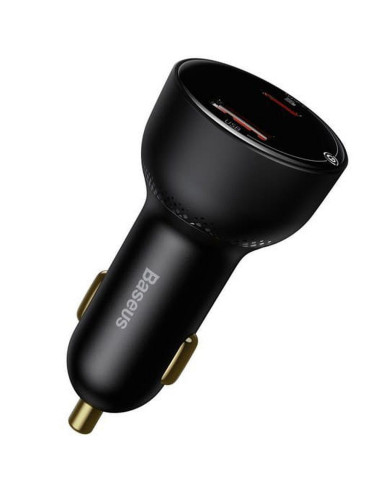 BASEUS chargeur de voiture USB A + Type C avec écran + câble Type C vers Type C PD3.0 QC4.0 5A 100W TZCCZX-01 noir