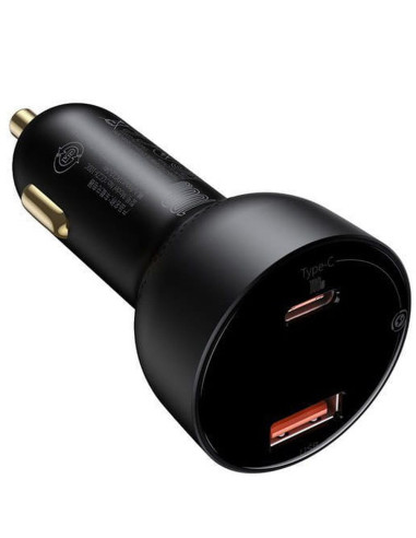 BASEUS chargeur de voiture USB A + Type C avec écran + câble Type C vers Type C PD3.0 QC4.0 5A 100W TZCCZX-01 noir