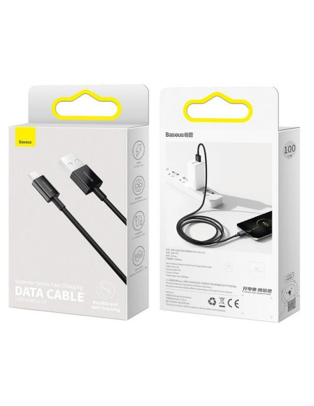 BASEUS USB A vers Micro USB 2A Câble supérieur CAMYS-A01 2 m noir