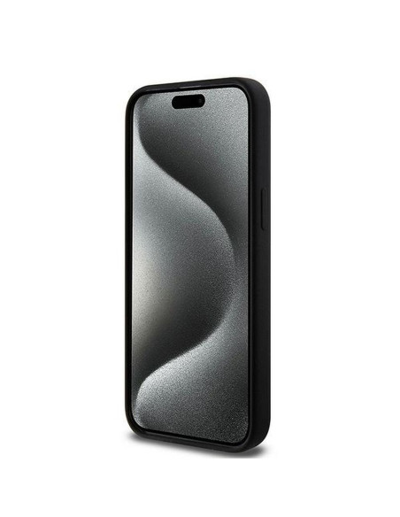 KARL LAGERFELD case for IPHONE 15 Pro Max compatible with MagSafe KLHMP15XSCMKCRHK (Silicone KC Body Ring) black