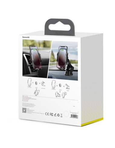 BASEUS support voiture a induction sur la vitre/grille/tableau de bord Light Electric 15W argent WXHW03-01