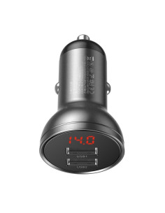Chargeur voiture Digital Display numérique BASEUS 2xUSB 4.8A gris CCBX-0G