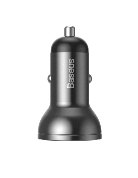 Chargeur voiture Digital Display numérique BASEUS 2xUSB 4.8A gris CCBX-0G