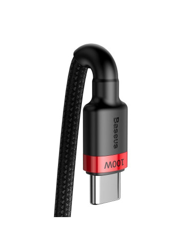Câble BASEUS Type C vers Type C PD 5A 100W Tungstène CATKLF-AL91 2 m rouge