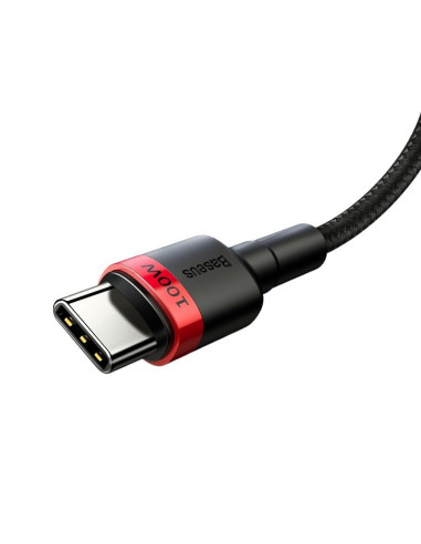 Câble BASEUS Type C vers Type C PD 5A 100W Tungstène CATKLF-AL91 2 m rouge
