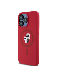 KARL LAGERFELD case for IPHONE 15 Pro Max compatible with MagSafe KLHMP15XSCMKCRHR (Silicone KC Body Ring) red 2