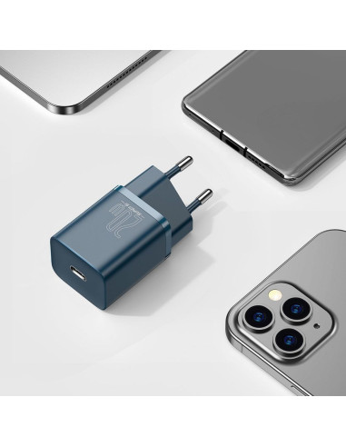 Chargeur secteur BASEUS Type C PD QC3.0 3A 20W CCSUP-B03/CCCJGCE bleu